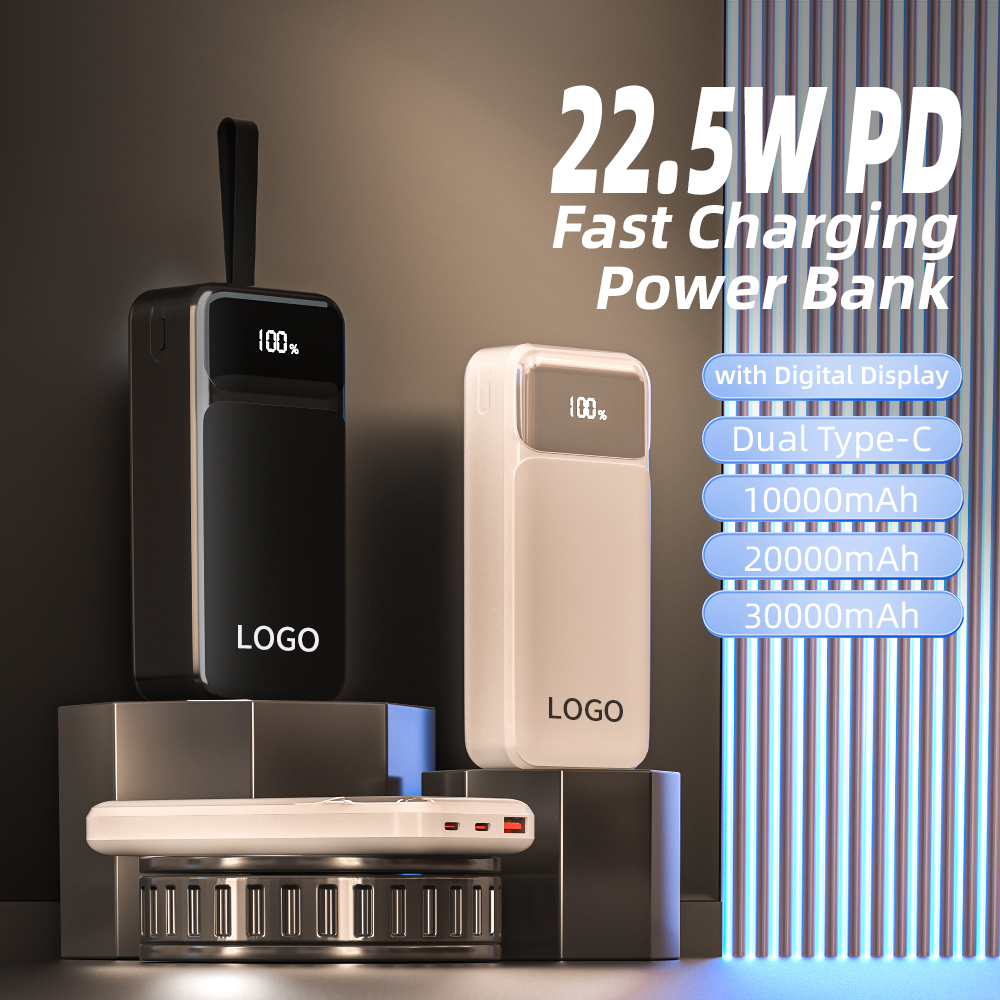 22.5W PD Magnetic Wireless Power Bank 5000mAh with Built-in Cables, LED Display & Phone Holder
