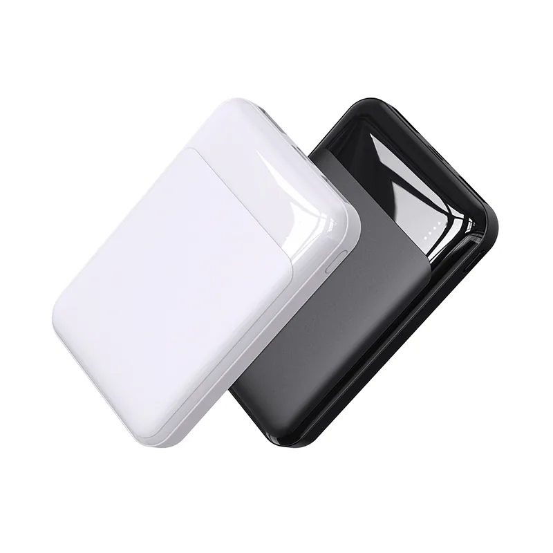 Magnetic Wireless Power Bank 5000mAh, 15W Fast Charging with Phone Stand & Built-in Cable