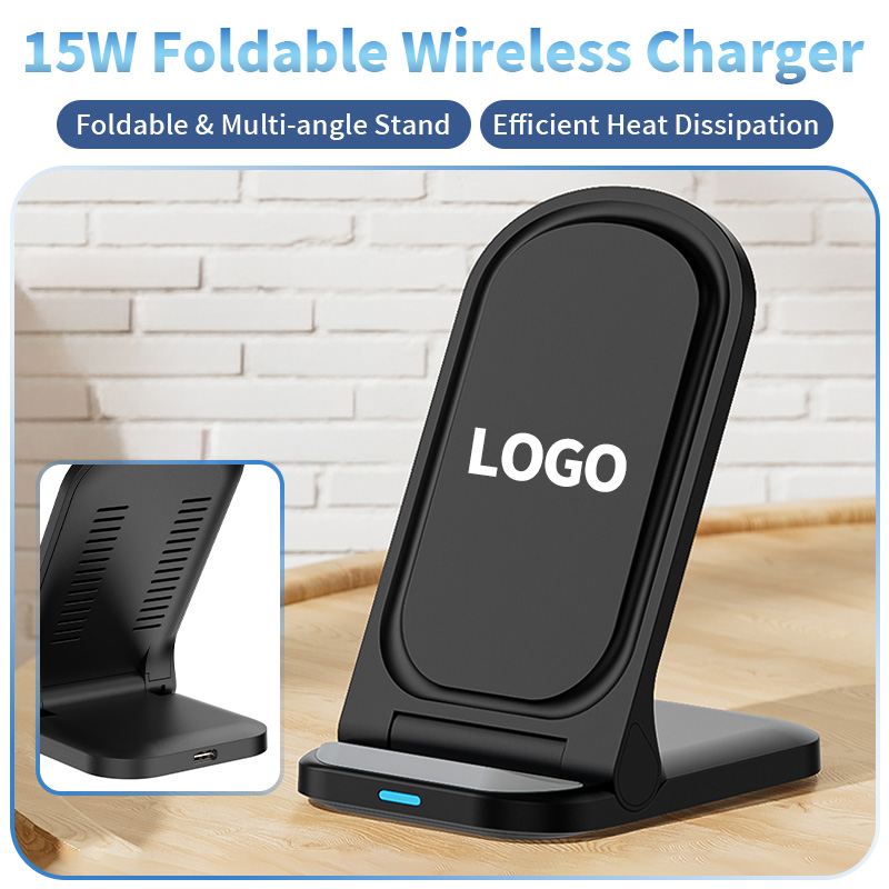 Fast Charging Desktop Phone Charger Station Charger Stand 15W Fast Wireless Charging Station Folding Charger