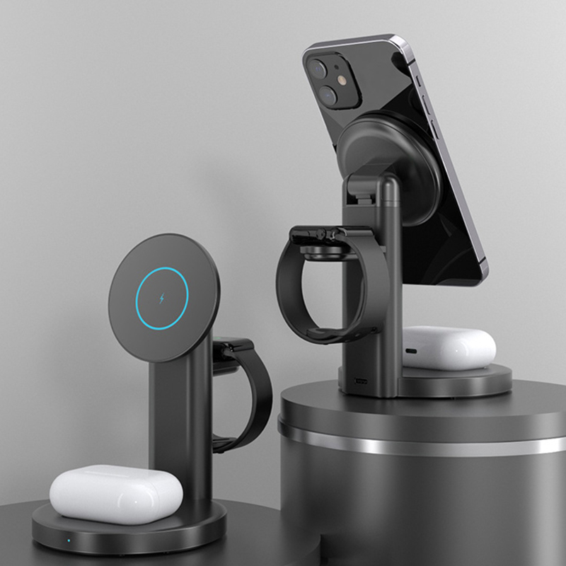 New Design 3 in 1 Wireless Charging Stand Dock Station Fast Wireless Charger for Multifunctional