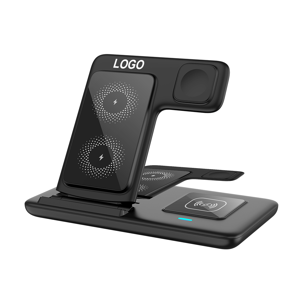 High Quality Multifunctional Wireless Charger 3 in 1 Fast Charging Desktop Earbuds Phone Charger Station Foldable Travel Station
