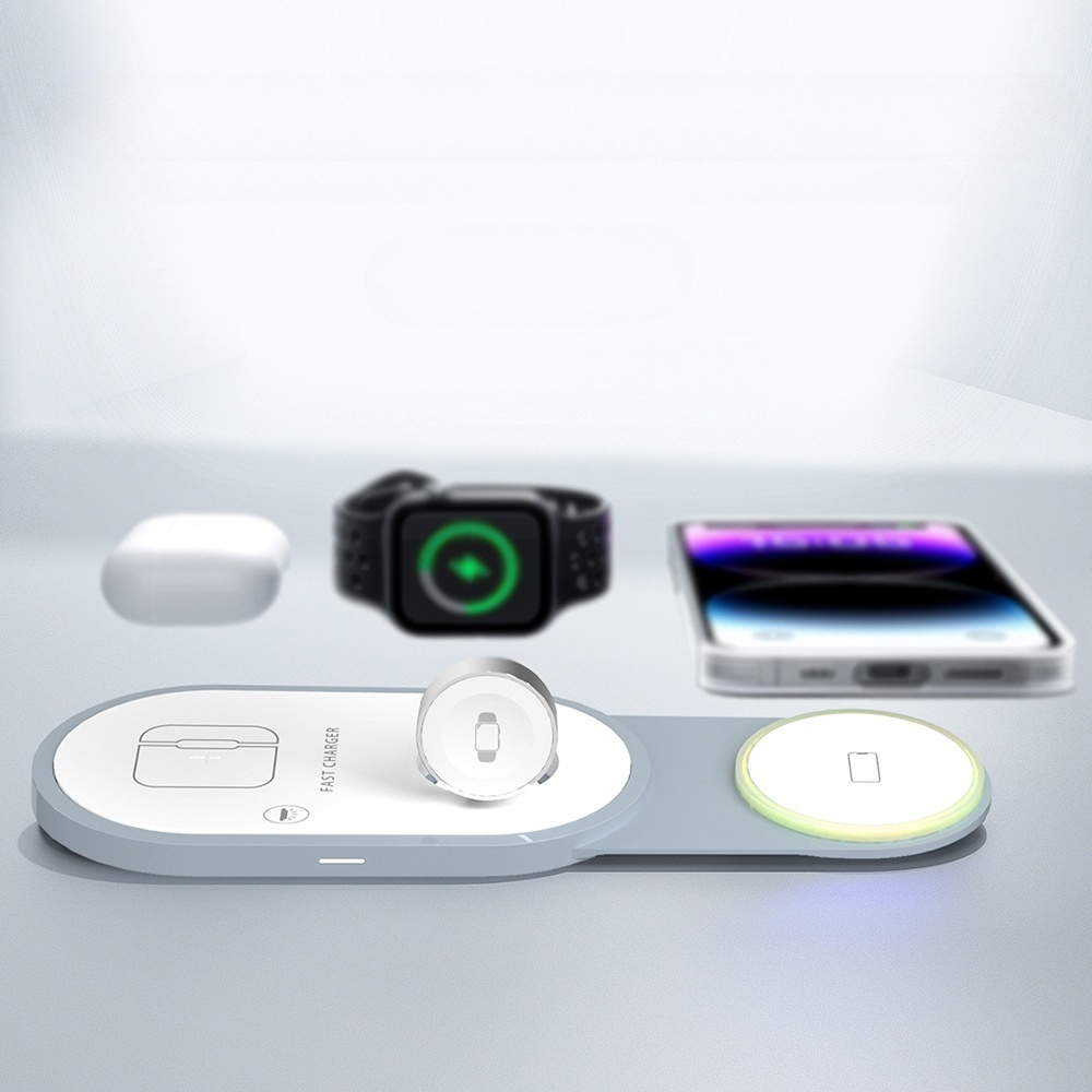 3 in 1 Portable Foldable Charging Pad Magnetic Wireless Charger Stand Charging Pad for Mobile Phone Smart Watch Earphones