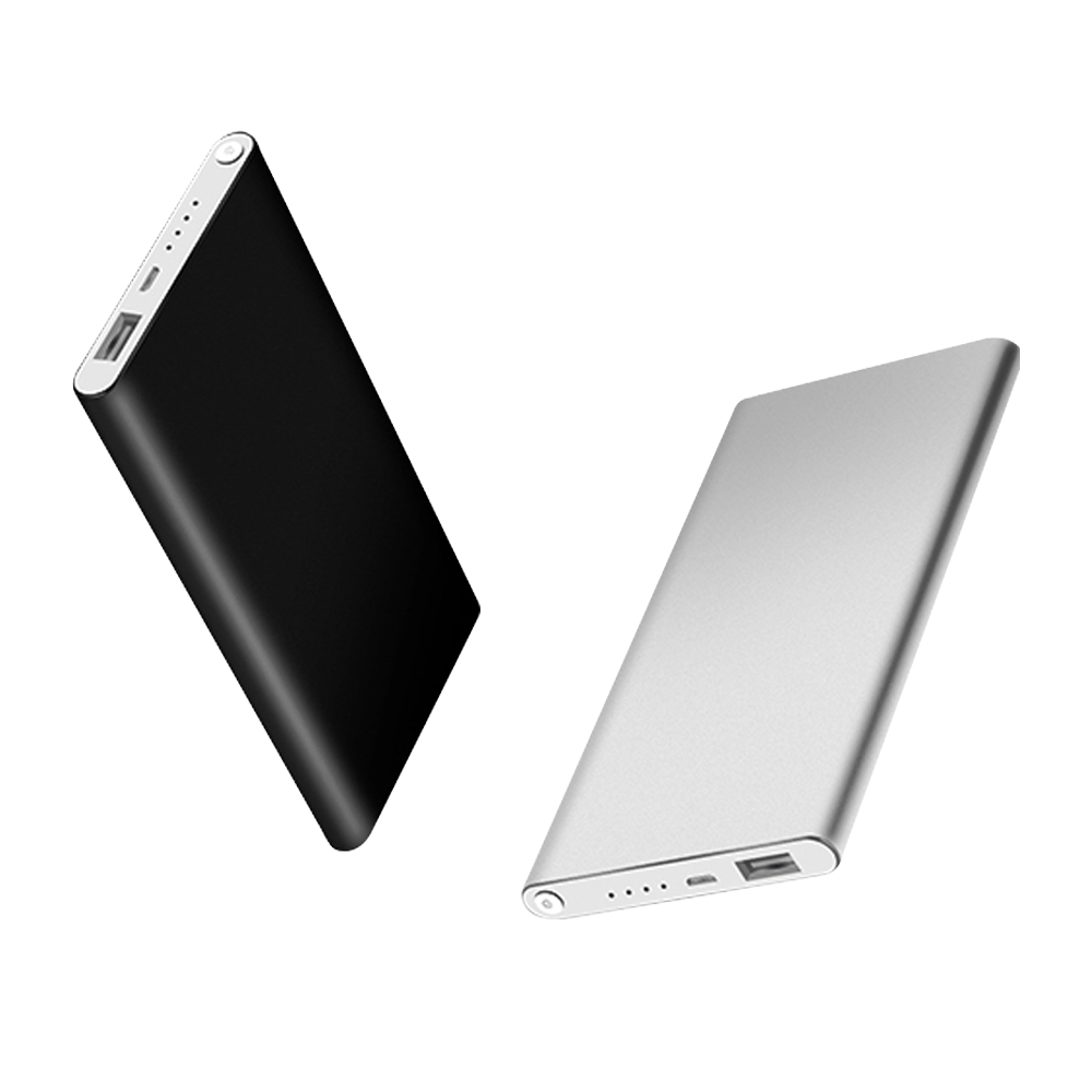 4000mAh Slim Clip Emergency Power Bank Mini Aluminum Case with Micro USB Input Interface Customizable Silver Logo